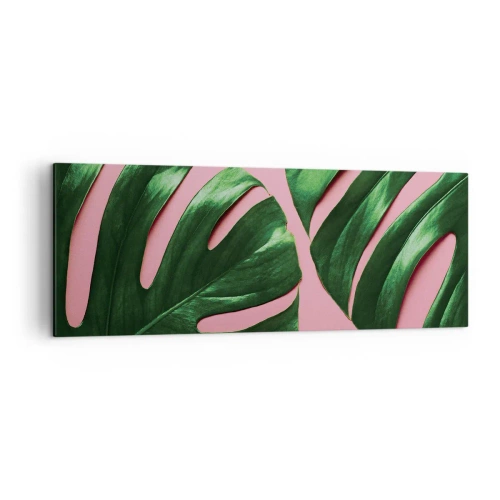 Quadro em tela - Encontro verde - 140x50 cm