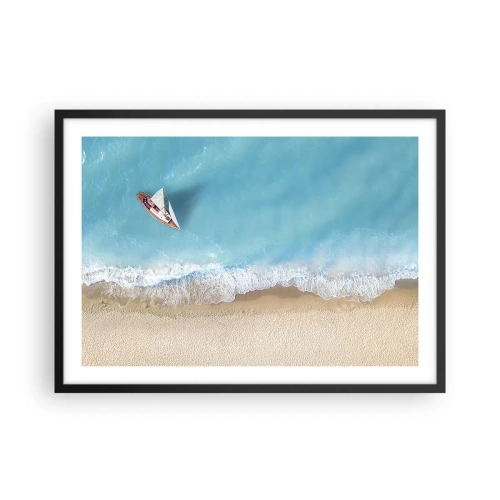 Pôster com moldura preta - No limite do azul e do ouro - 70x50 cm