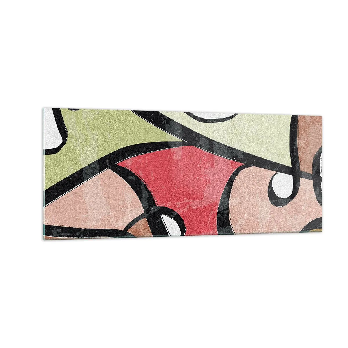 Quadro em vidro - Piruetas entre cores - 100x40 cm