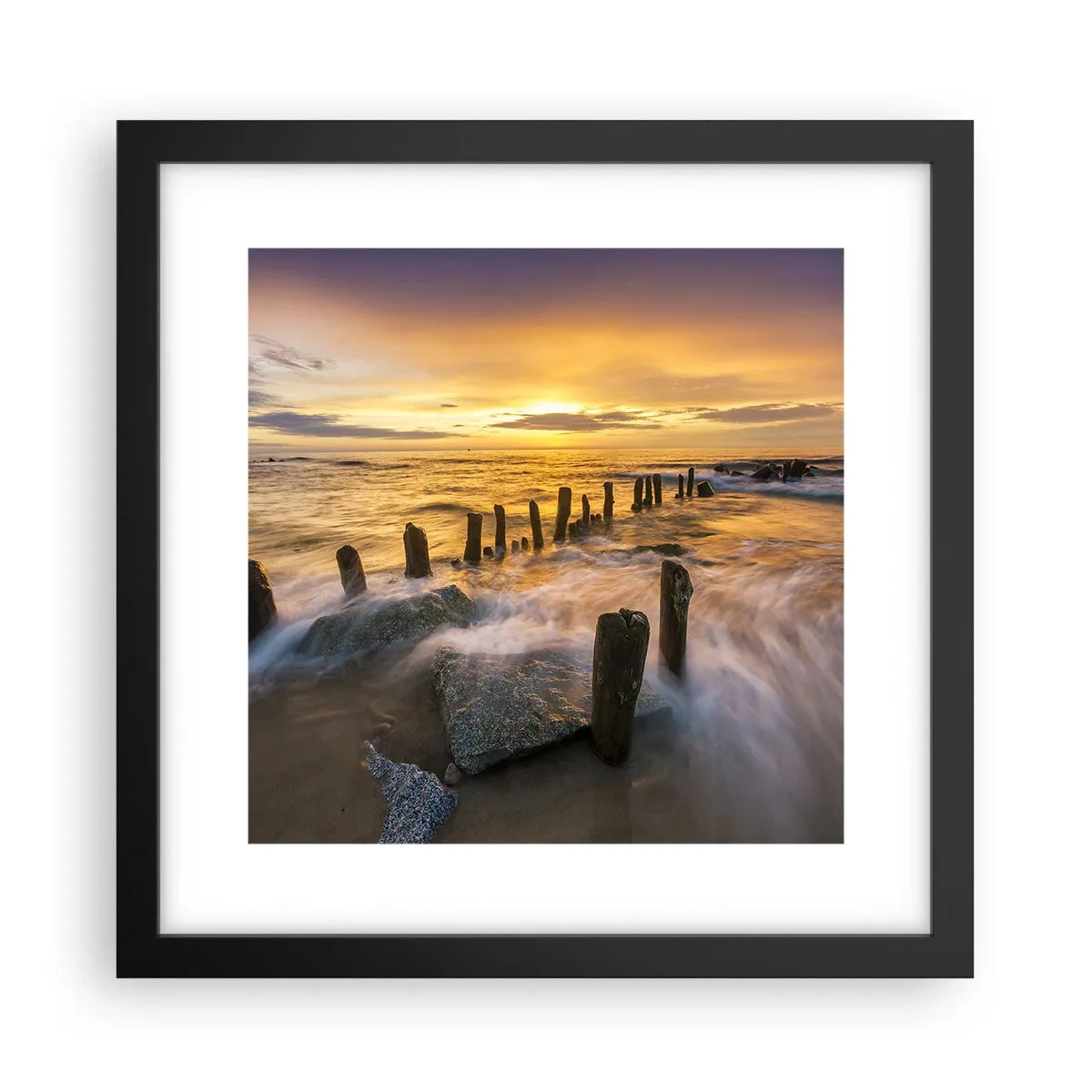 Pôster com moldura preta - A beleza crua do Mar Báltico - 30x30 cm