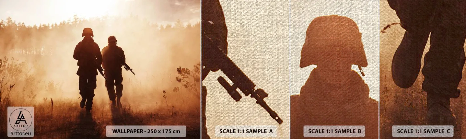 Amostra de papel de parede Premium Canvas - Call of Duty - Soldado, Rifle, Militares - 100x30 cm