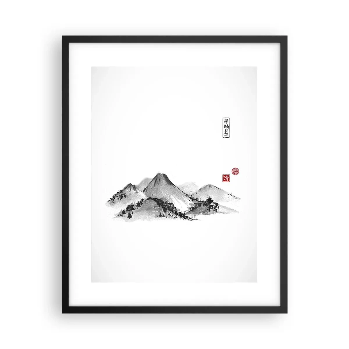 Pôster com moldura preta - Para além do vale - 40x50 cm