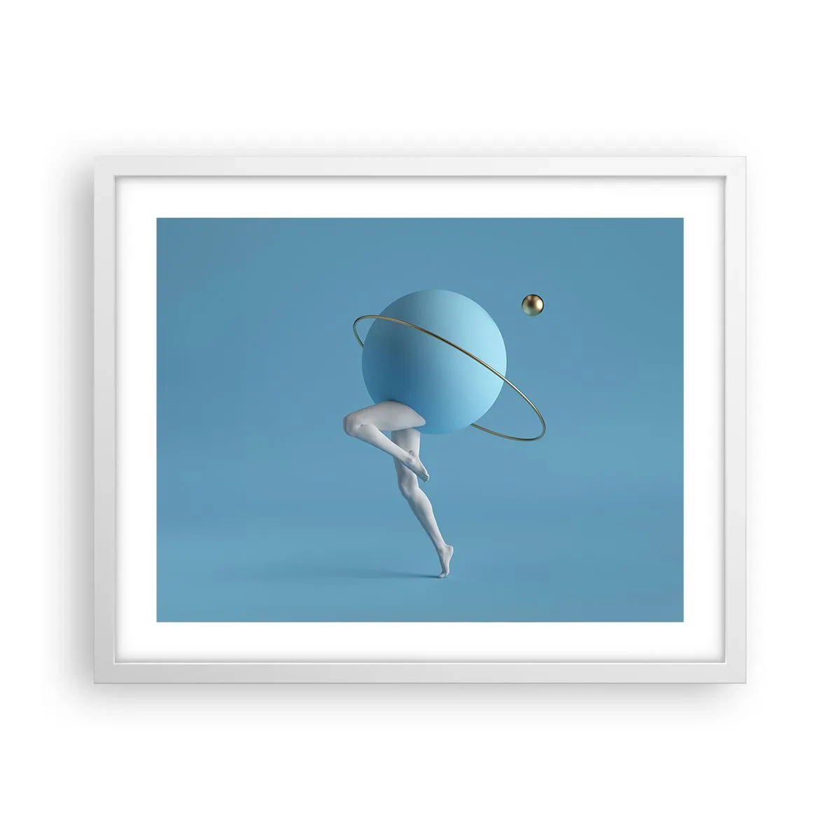 Pôster em moldura branca - Planetas a enlouquecer - 50x40 cm