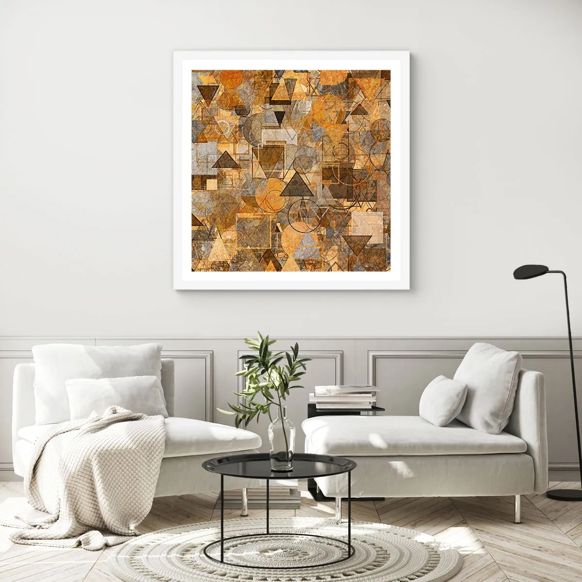 Pôster em moldura branca - O mundo em forma - 50x50 cm