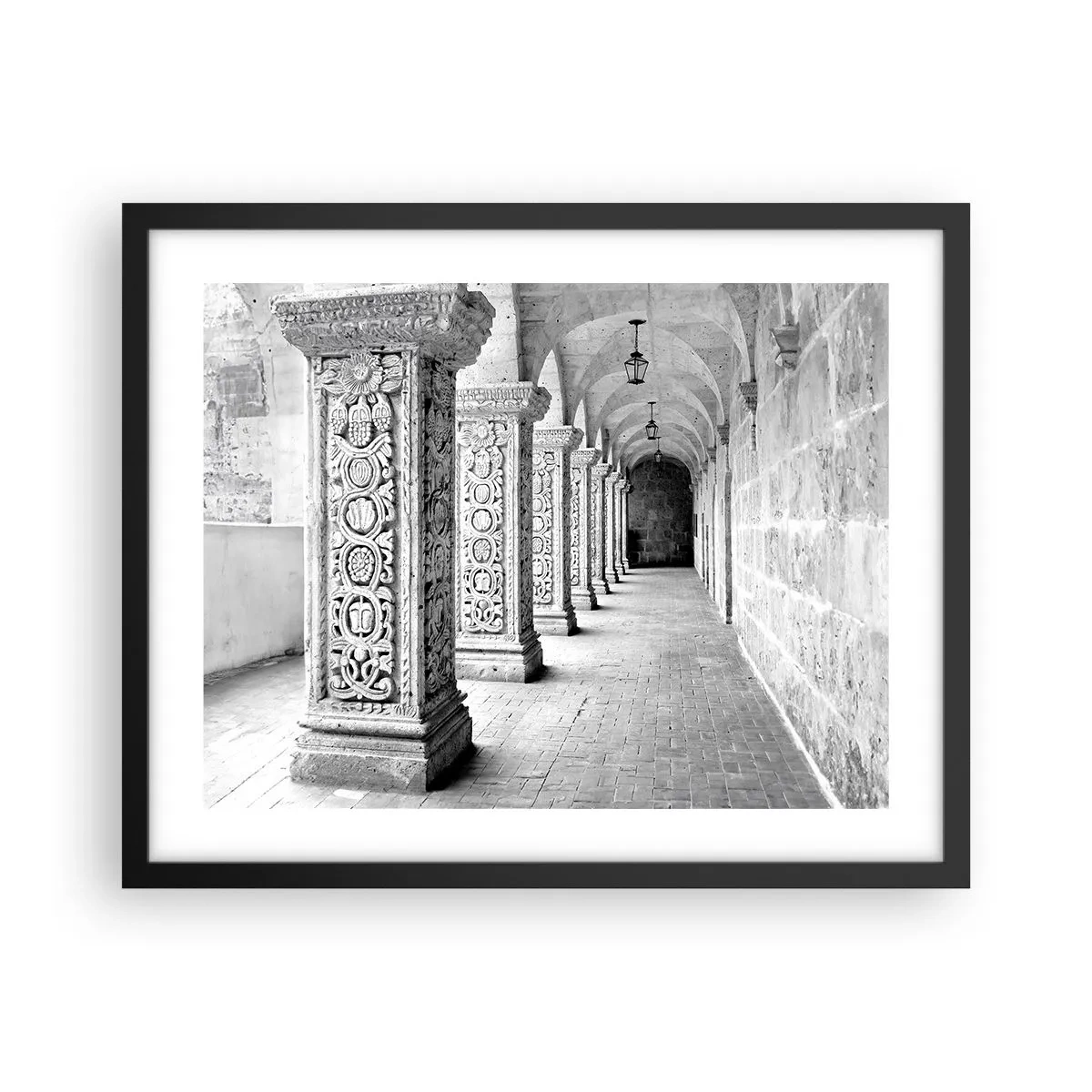 Pôster com moldura preta - E para onde...? - 50x40 cm