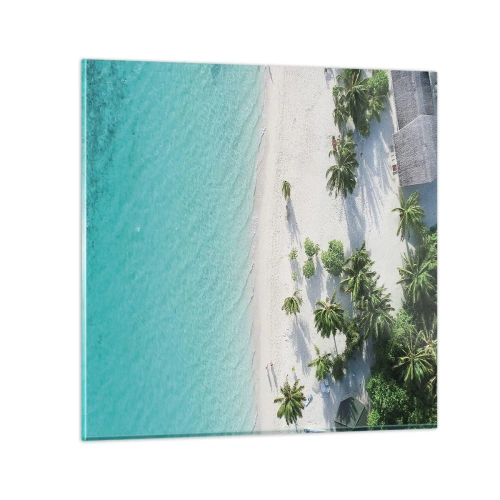 Quadro em vidro - Férias no paraíso - 30x30 cm