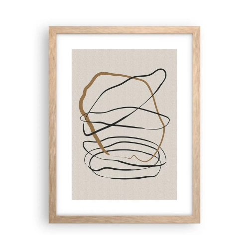 Pôster com moldura de carvalho claro - Composição – dança em loop - 30x40 cm