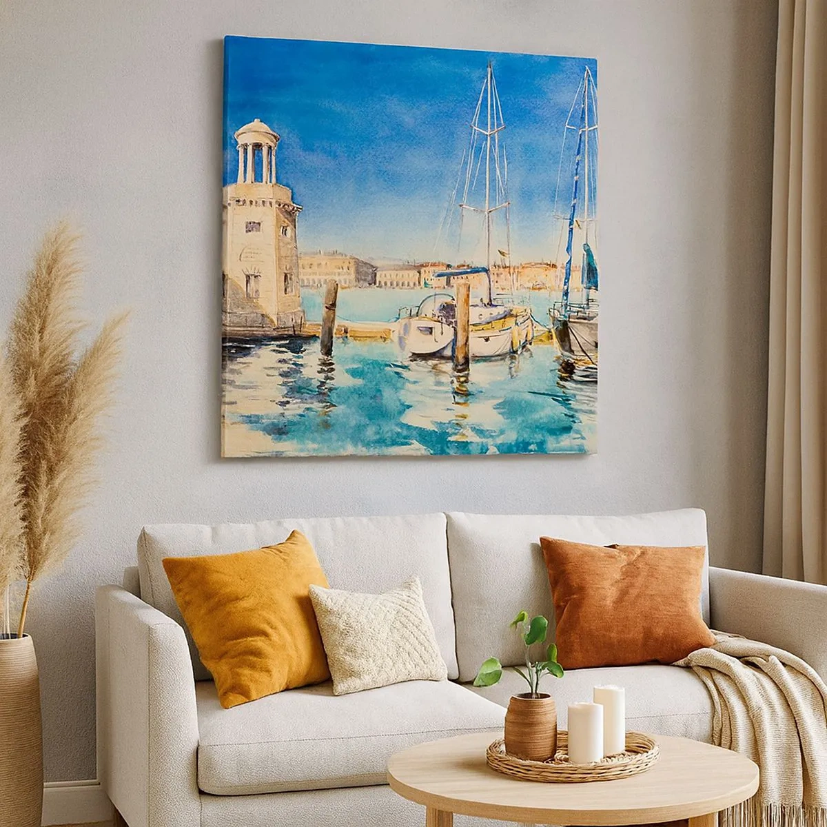 Quadro em tela - Lagoa ensolarada - 30x30 cm