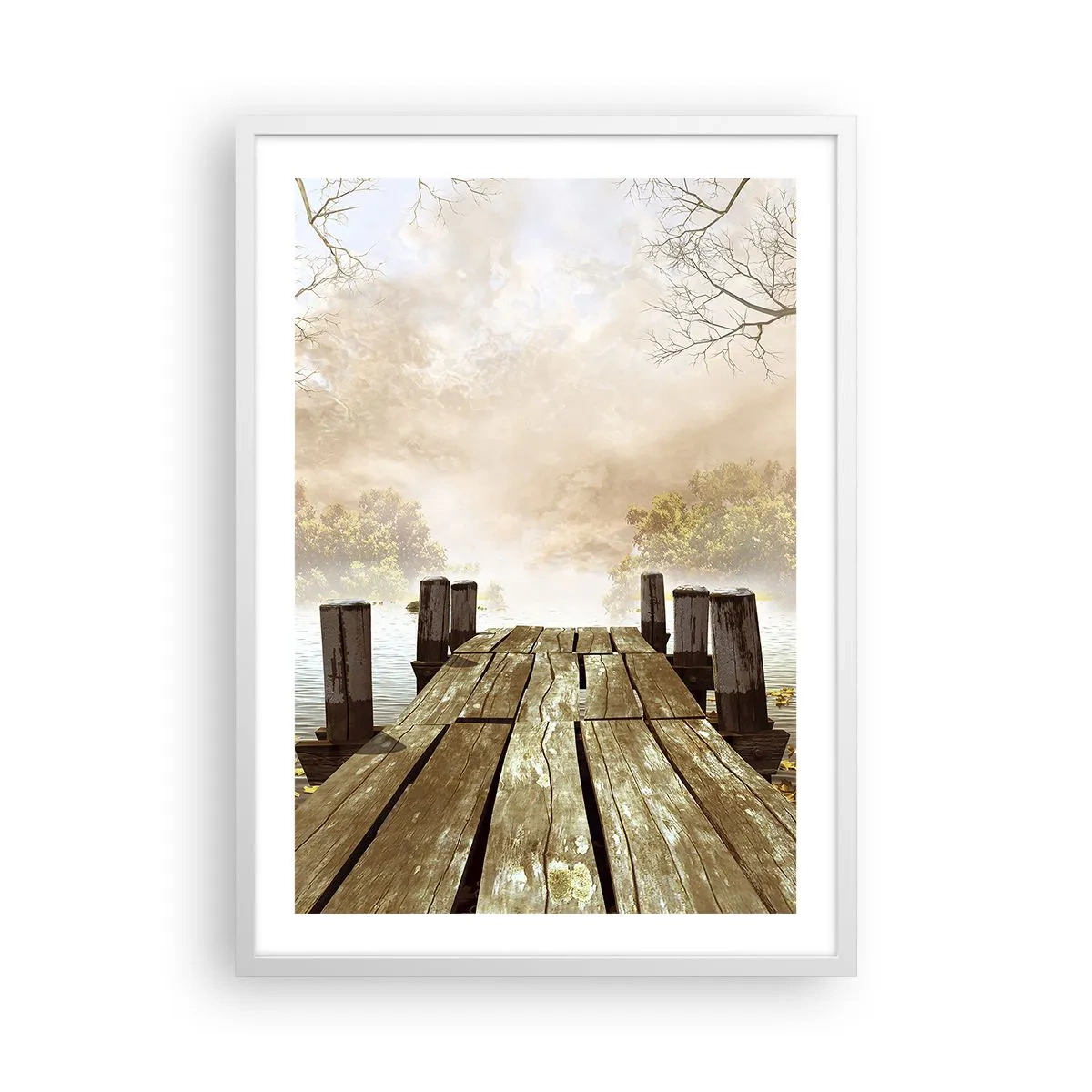Pôster em moldura branca - A leve tristeza do outono - 50x70 cm