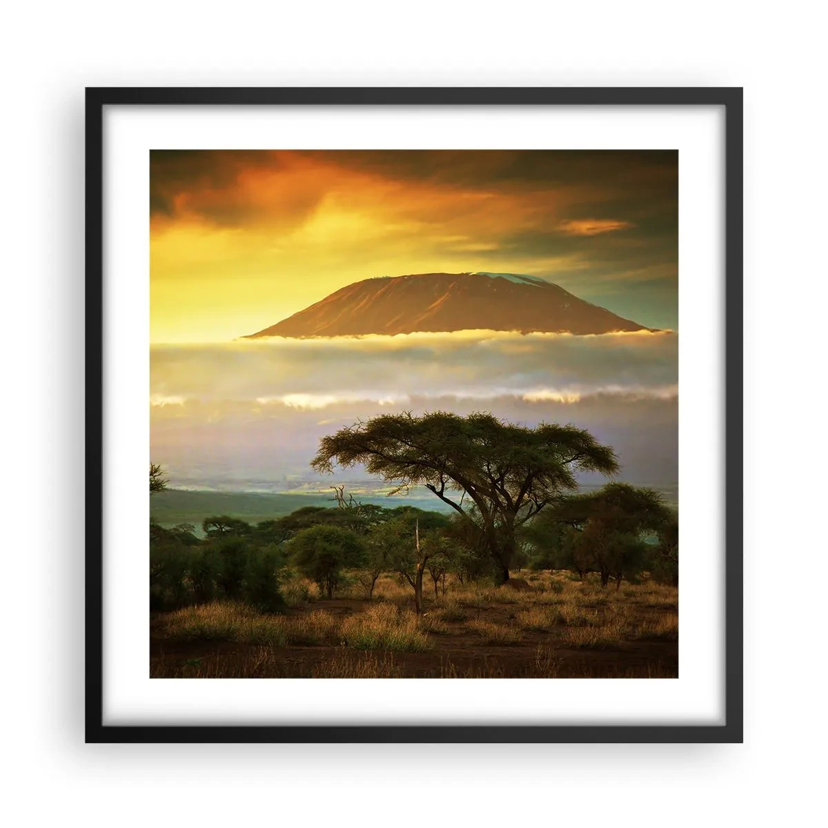 Pôster com moldura preta - O sonho do viajante - 50x50 cm