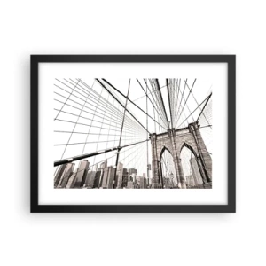 Pôster com moldura preta - Catedral de Nova York - 40x30 cm