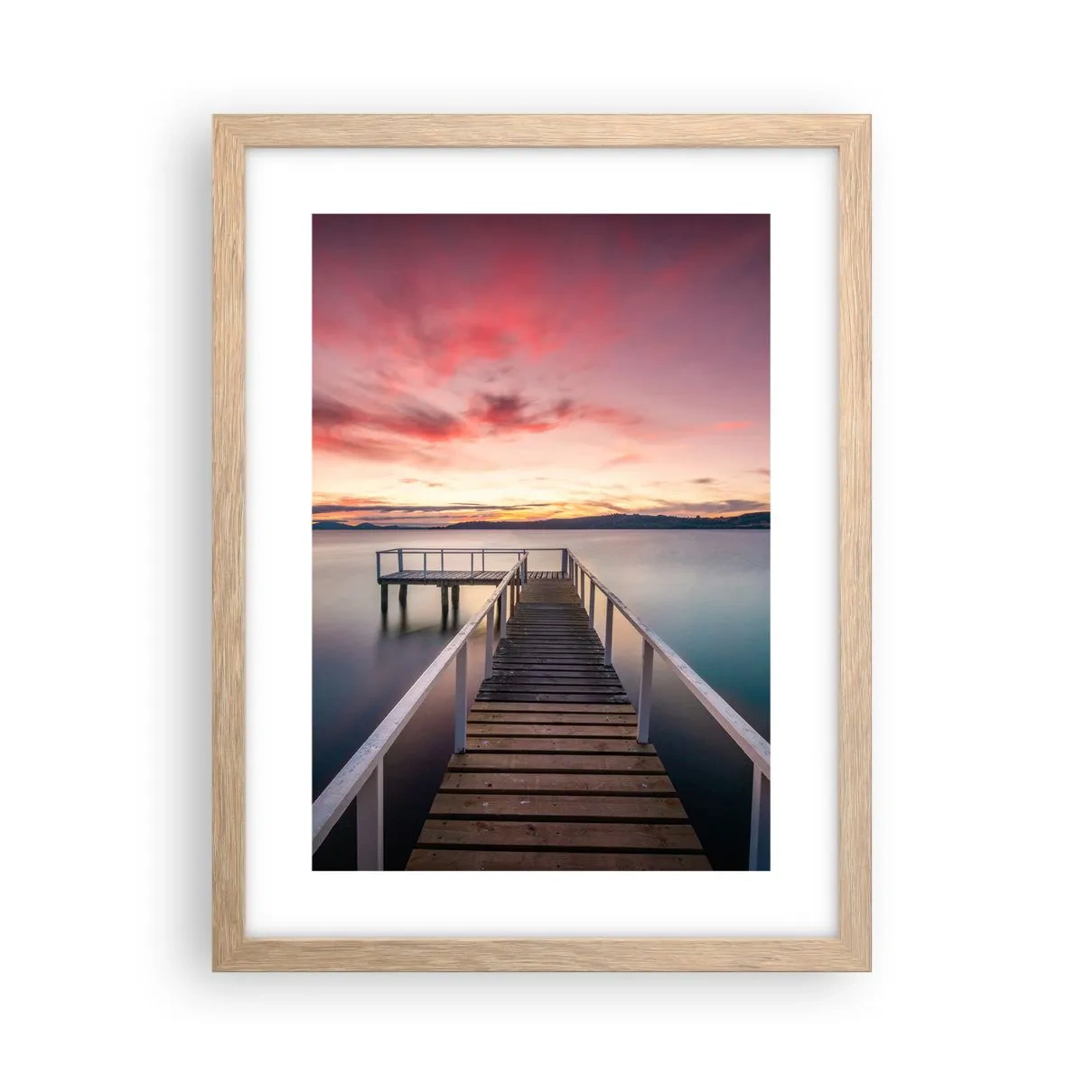 Pôster com moldura de carvalho claro - A chama suave da noite - 30x40 cm