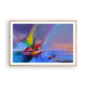 Pôster com moldura de carvalho claro - Como as asas de um pássaro - 91x61 cm
