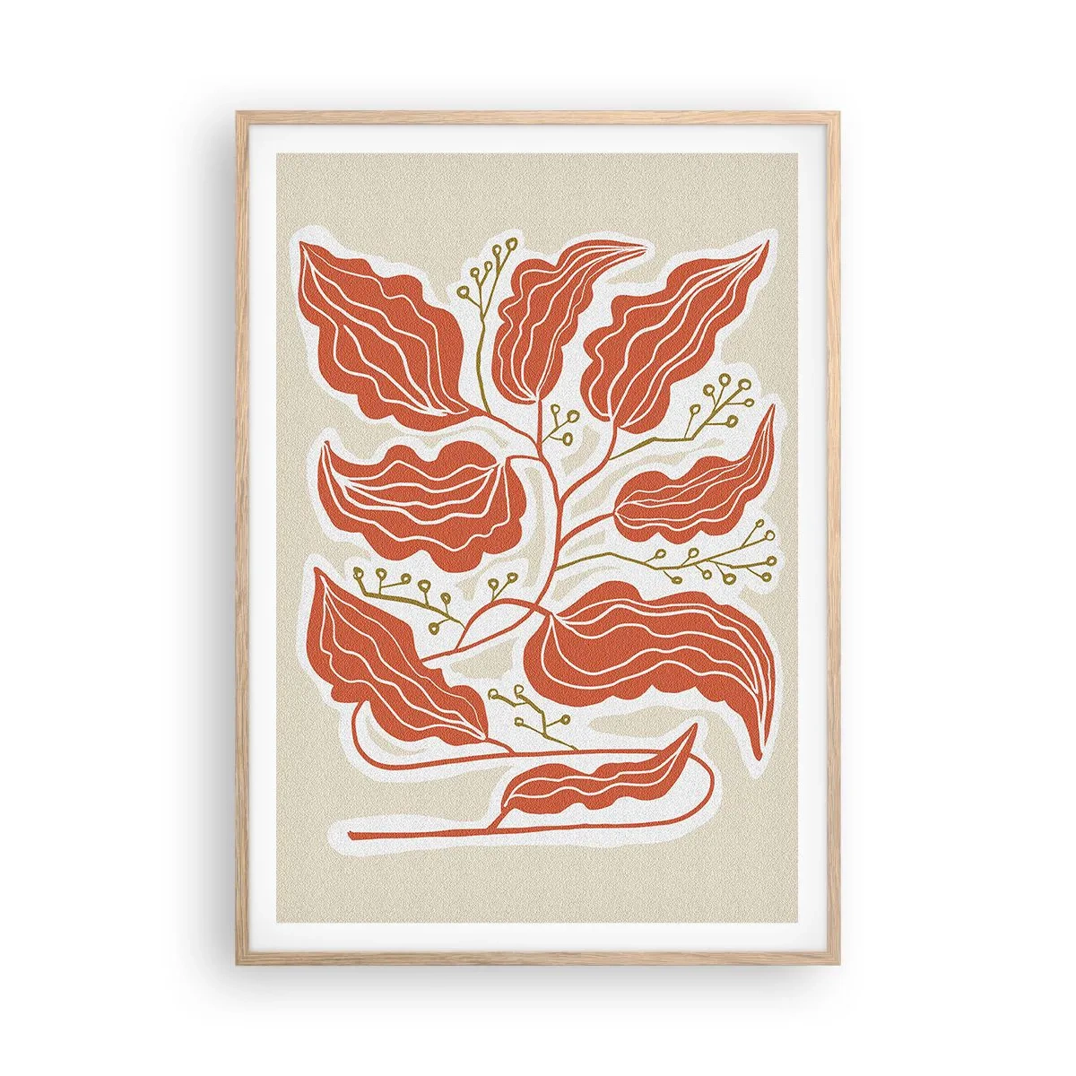 Pôster com moldura de carvalho claro - Folclórico e coral - 70x100 cm