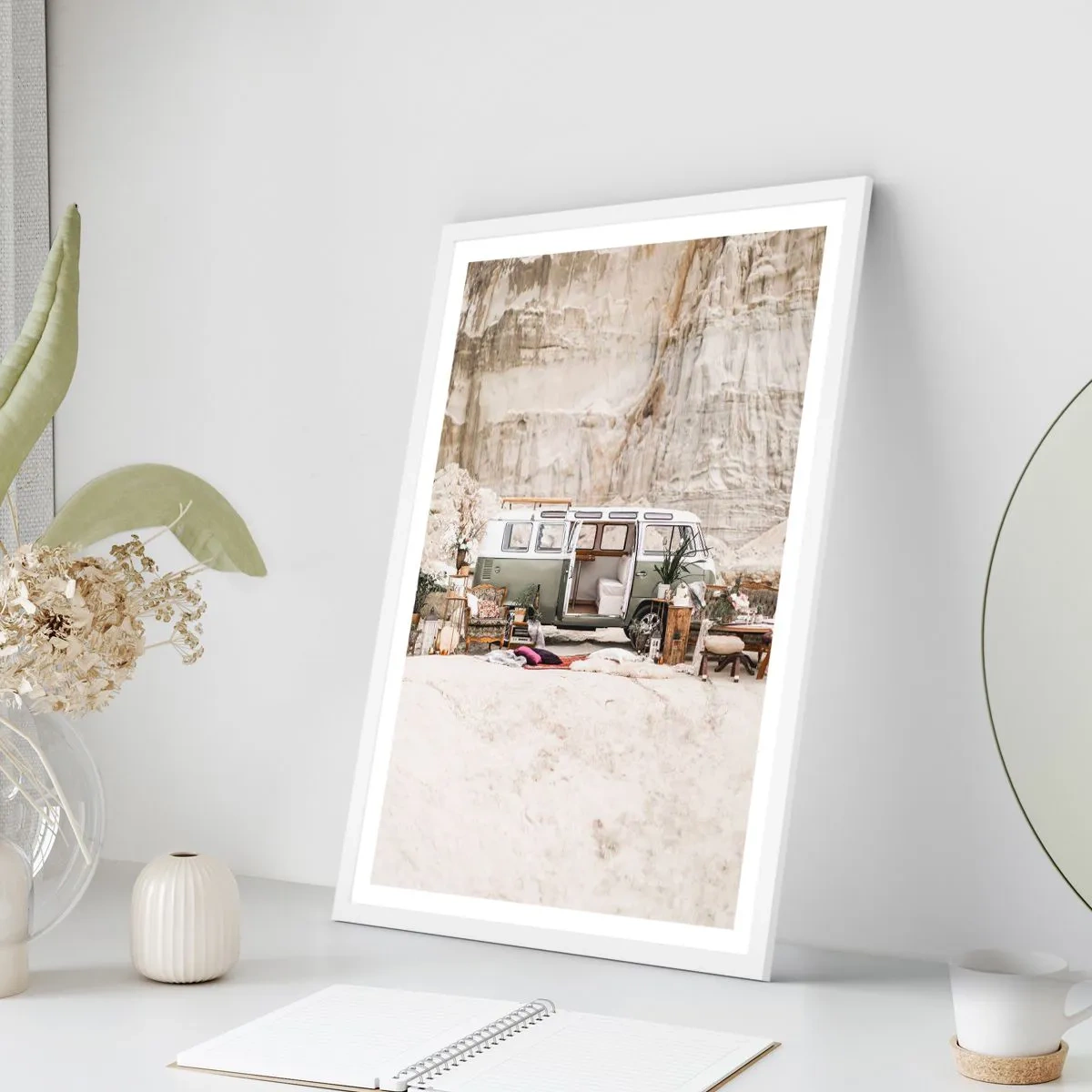 Pôster em moldura branca - É hora de começar a jornada - 40x50 cm