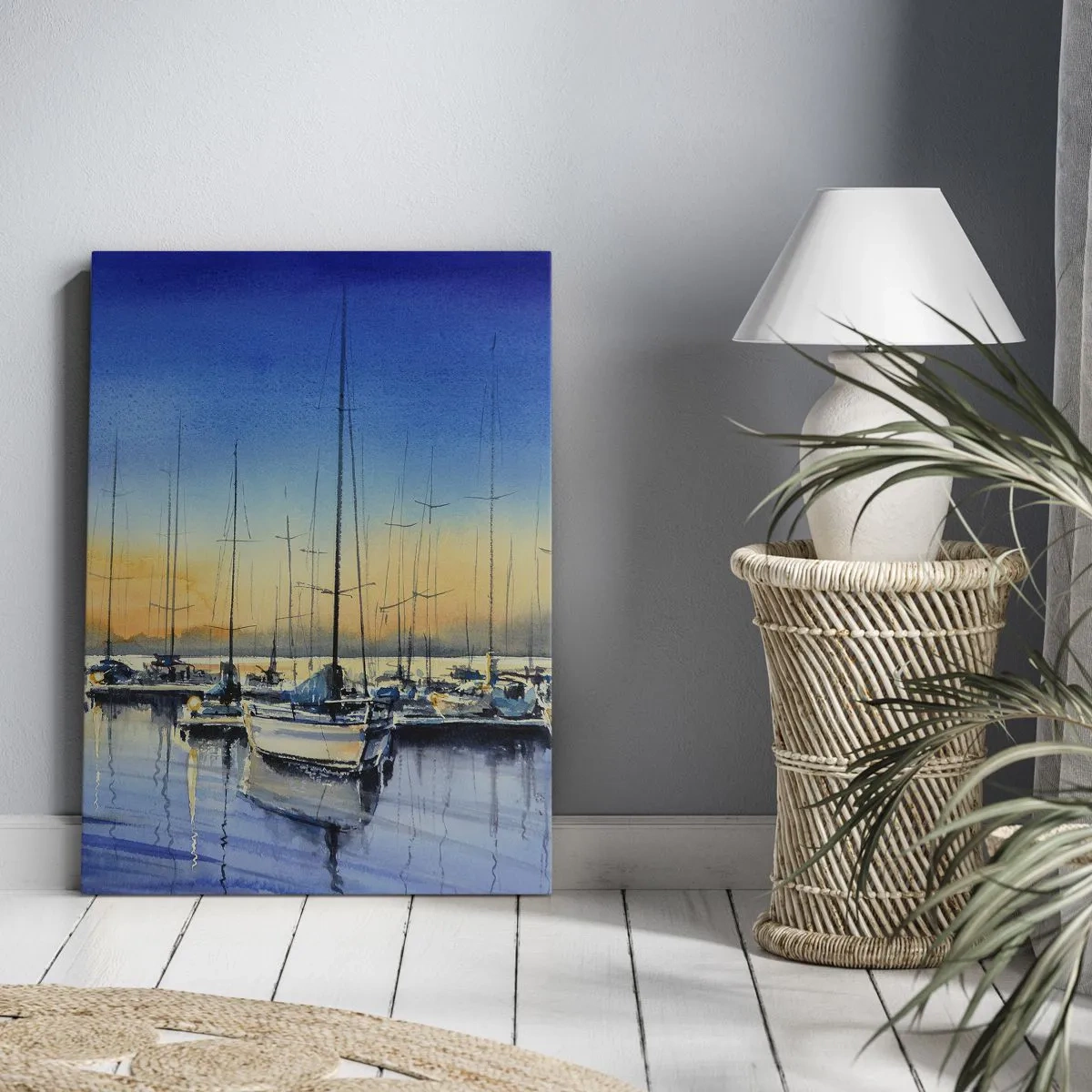 Quadro em tela - Fim de um bom dia - 55x100 cm