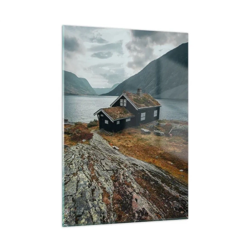 Quadro em vidro - Uma estância de verão junto ao fiorde - 50x70 cm