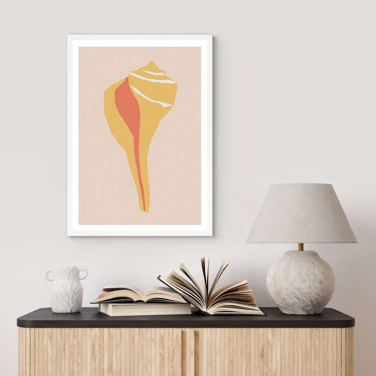 Pôster em moldura branca - Abstração orgânica – crescimento - 50x70 cm