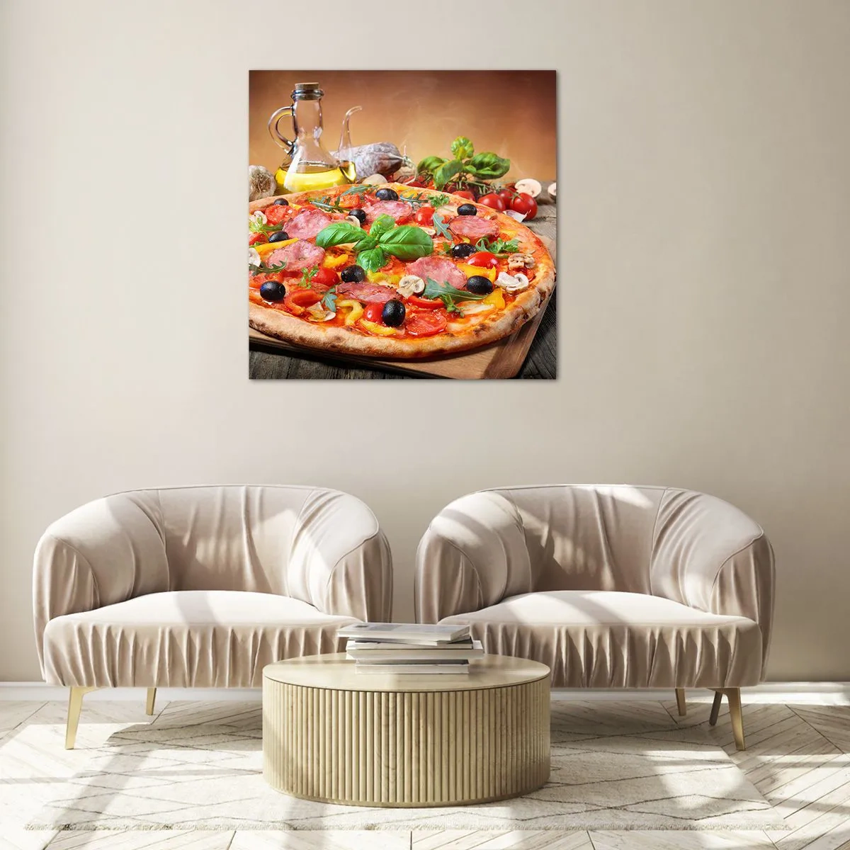 Quadro em vidro - Com um sabor verdadeiramente italiano - 70x70 cm