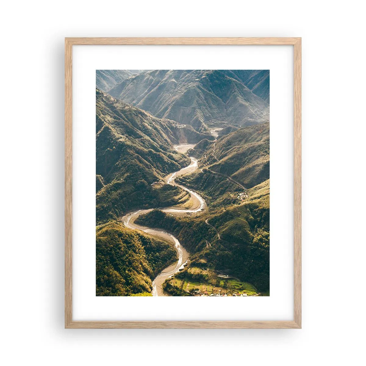 Pôster com moldura de carvalho claro - Direto do coração das montanhas - 40x50 cm