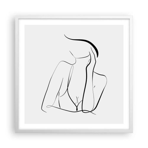 Pôster em moldura branca - Na onda dos sonhos - 60x60 cm