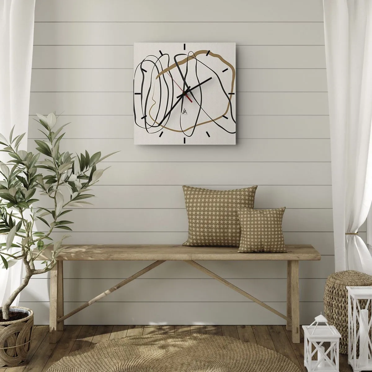 Relógio de parede - Relógio em vidro - Composição – dança em loop - 40x40 cm