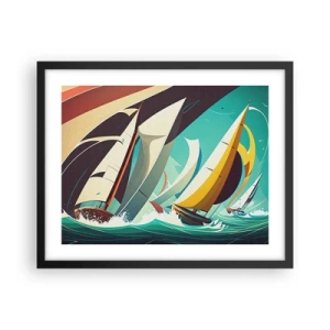 Pôster com moldura preta - Boa sorte com os elementos - 50x40 cm