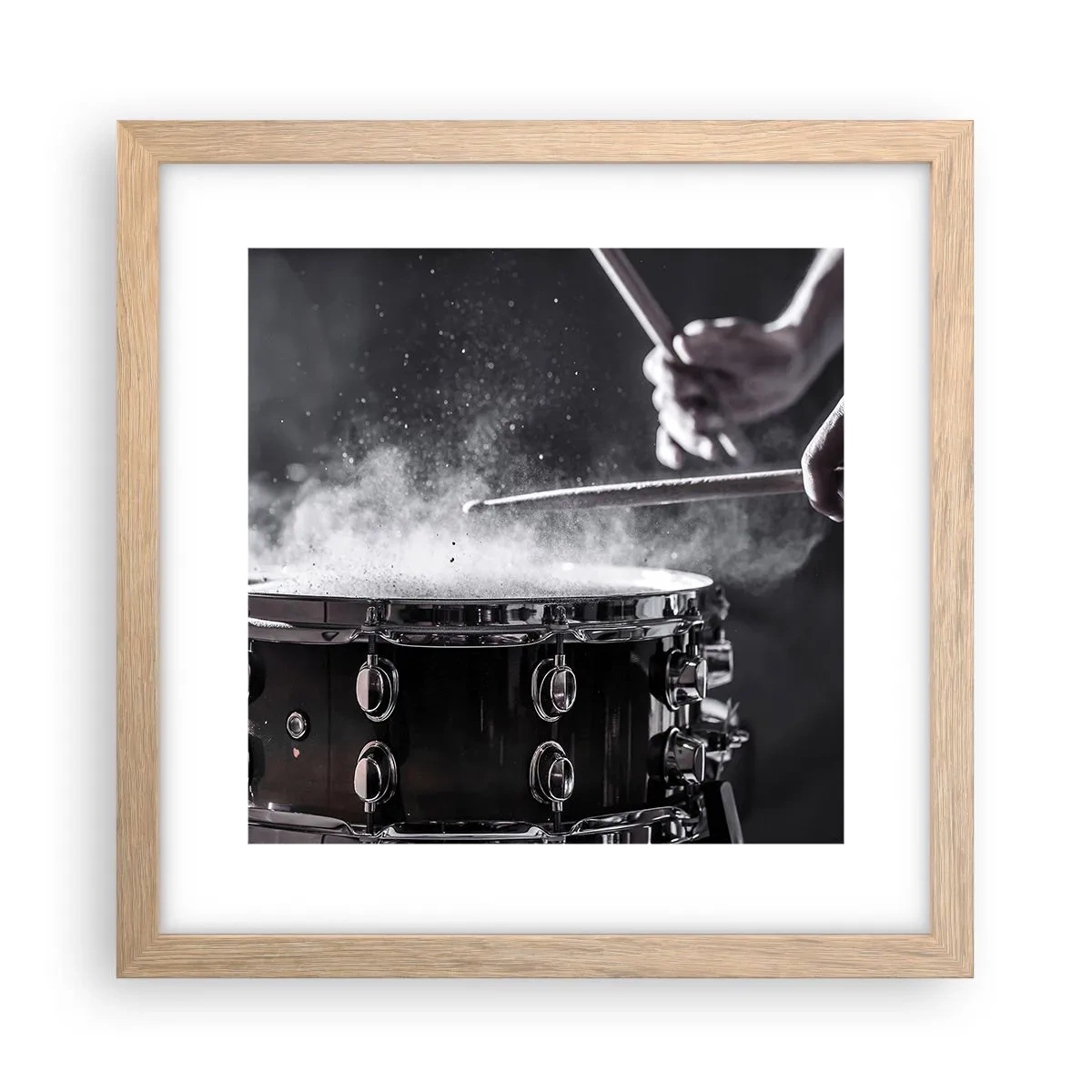 Pôster com moldura de carvalho claro - Pulso da música - 30x30 cm