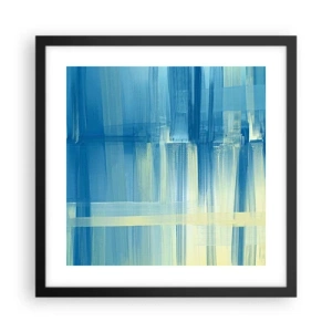 Pôster com moldura preta - Composição em turquesa - 40x40 cm