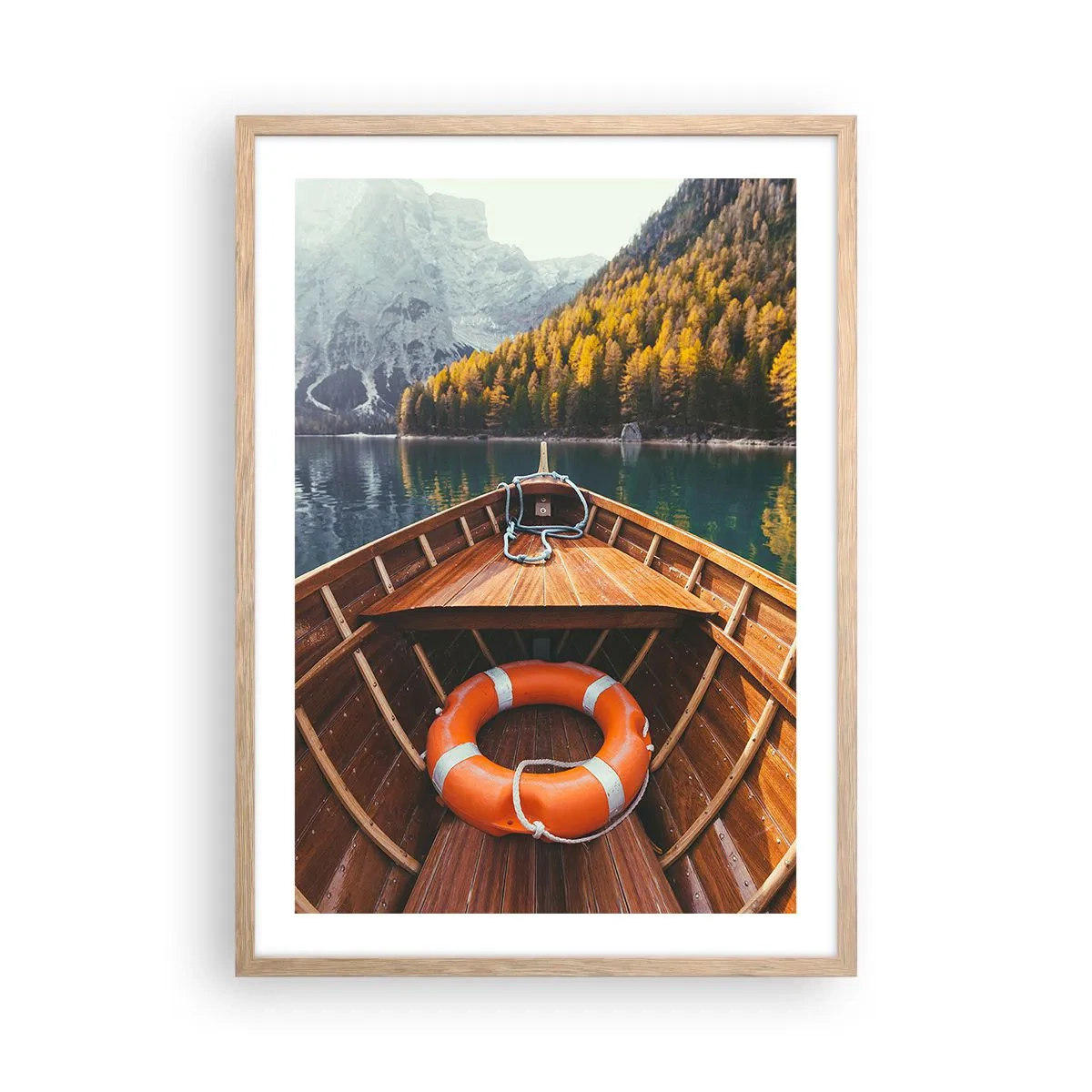 Pôster com moldura de carvalho claro - Excursão na montanha - 50x70 cm