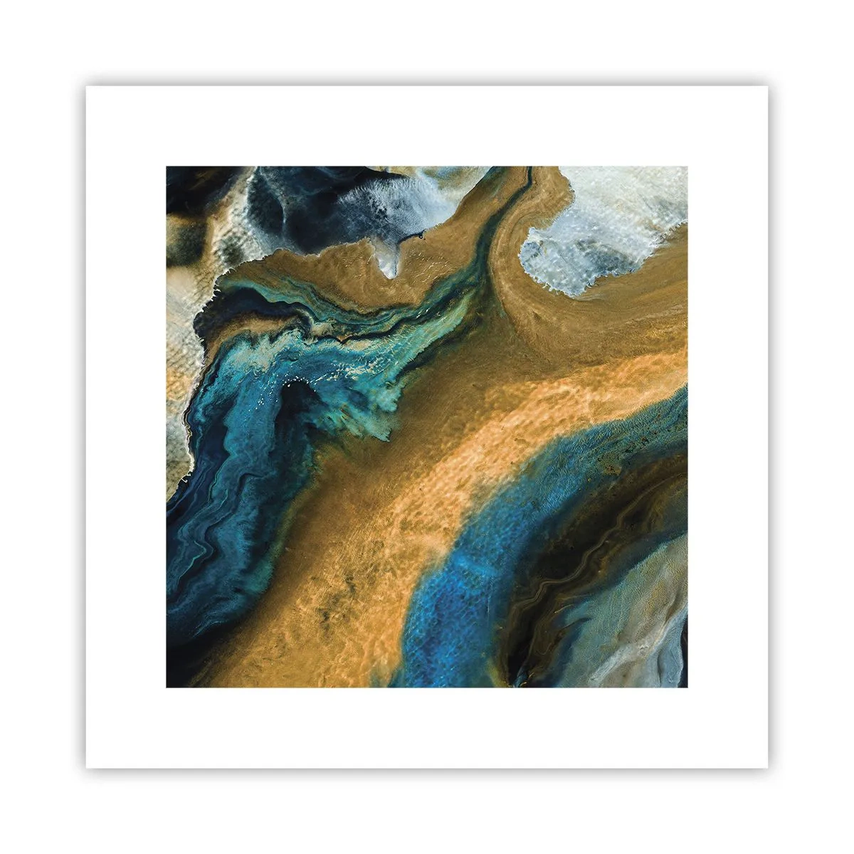 Pôster - Azul – amarelo – influências mútuas - 30x30 cm