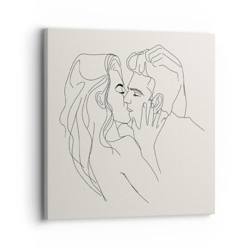 Quadro em tela - Emaranhados pelo sentimento - 30x30 cm