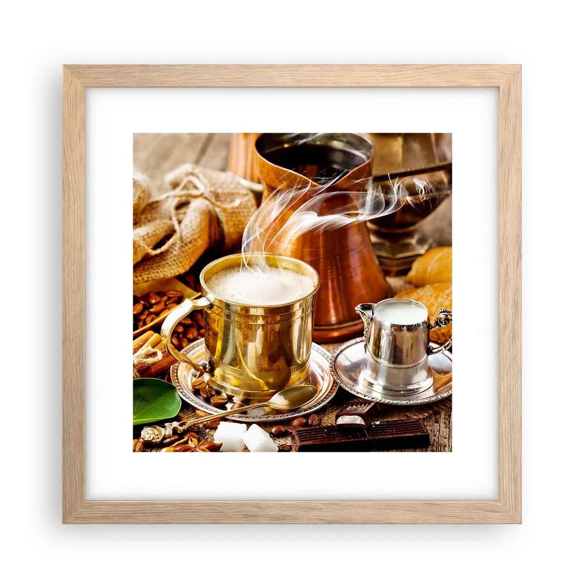 Pôster com moldura de carvalho claro - Bons dias! - 30x30 cm