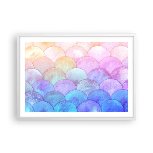 Pôster em moldura branca - Escala de pérola - 70x50 cm