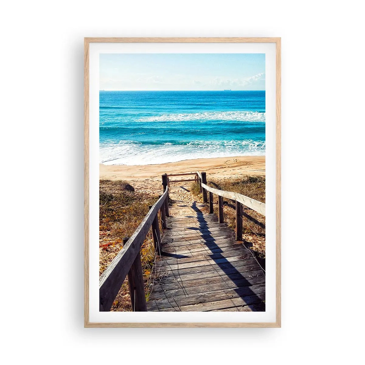 Pôster com moldura de carvalho claro - Corra! - 61x91 cm