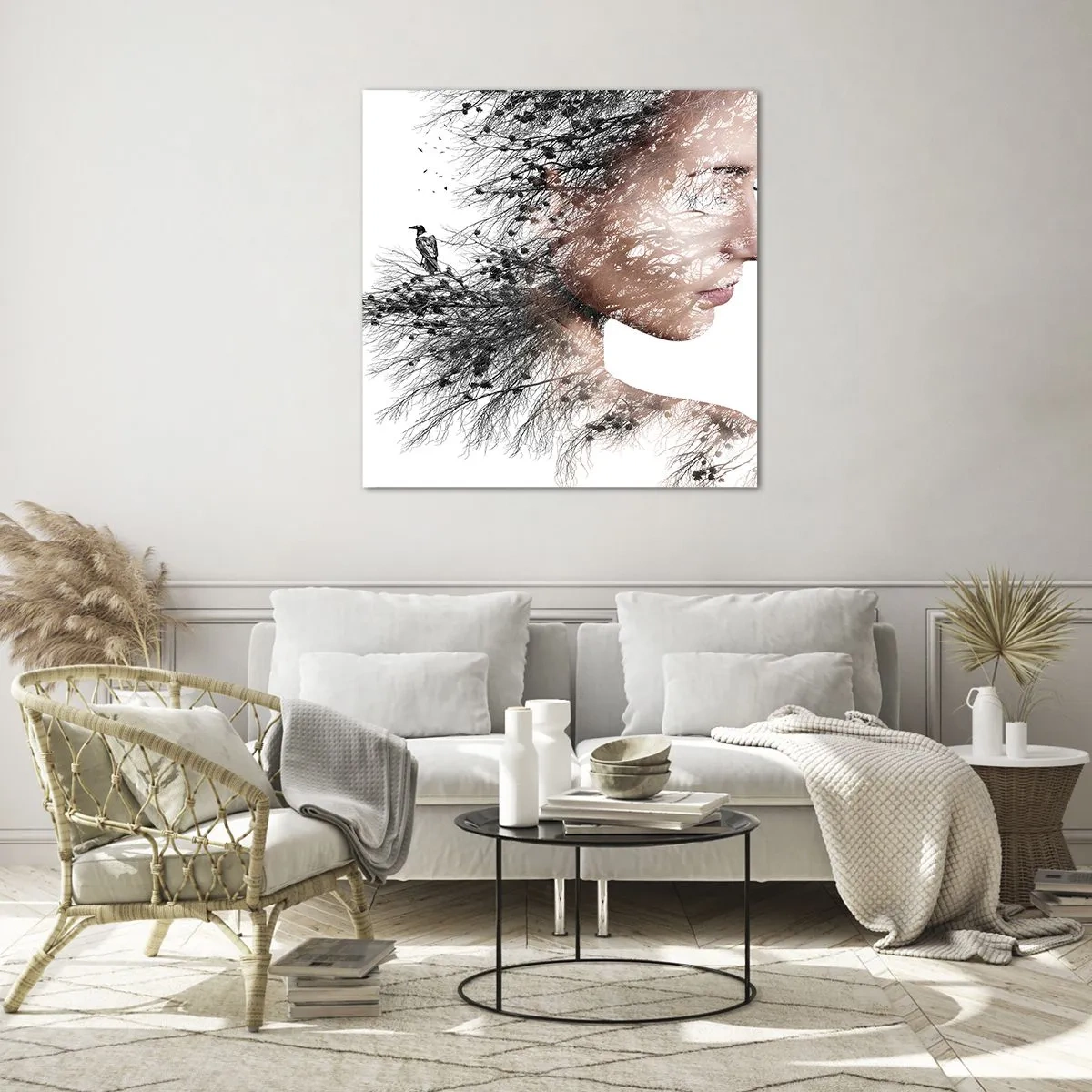 Quadro em vidro - Espírito da floresta - 50x50 cm