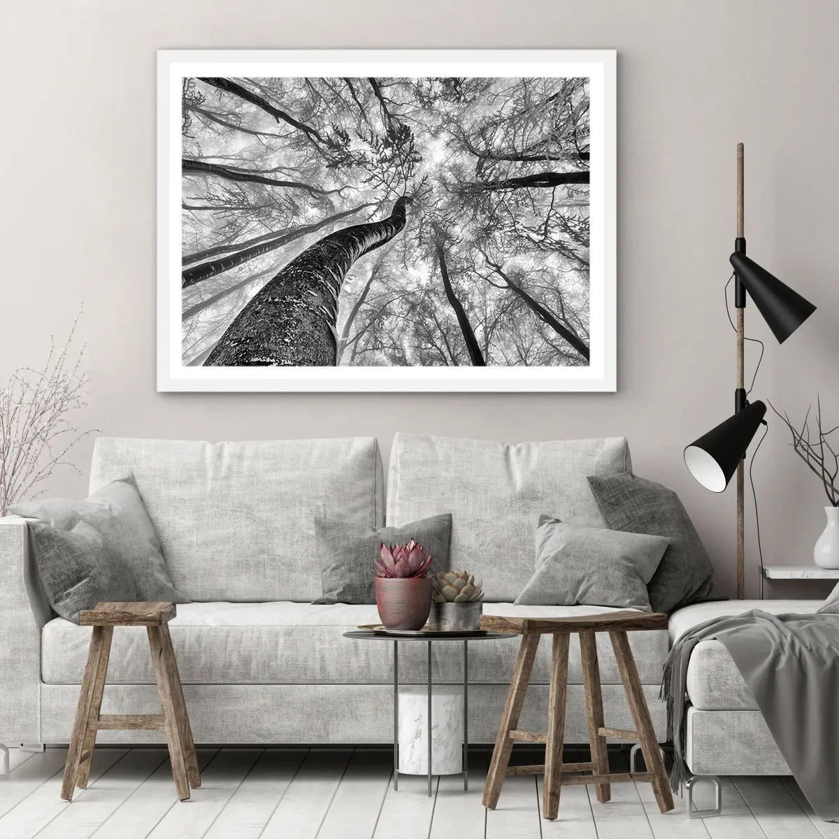 Pôster em moldura branca - Corrida até a luz - 100x70 cm