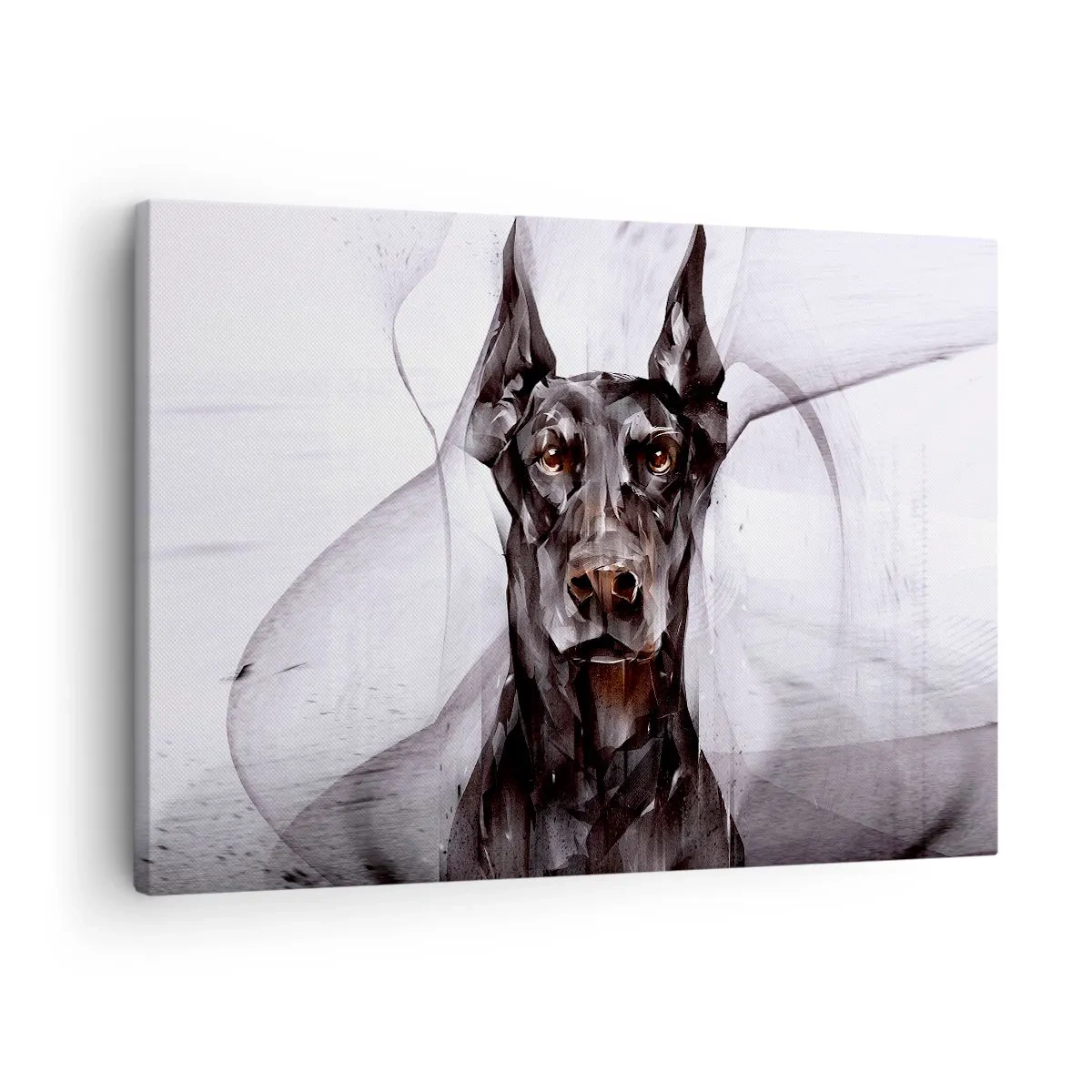 Quadro em tela - Retrato abstrato de um cão numa abordagem artística - 70x50cm - Nascido na nobreza - Decoração de parede moderna para a sala de estar e quarto ARTTOR