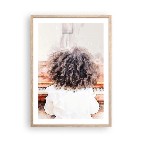 Pôster com moldura de carvalho claro - Num mundo novo - 50x70 cm