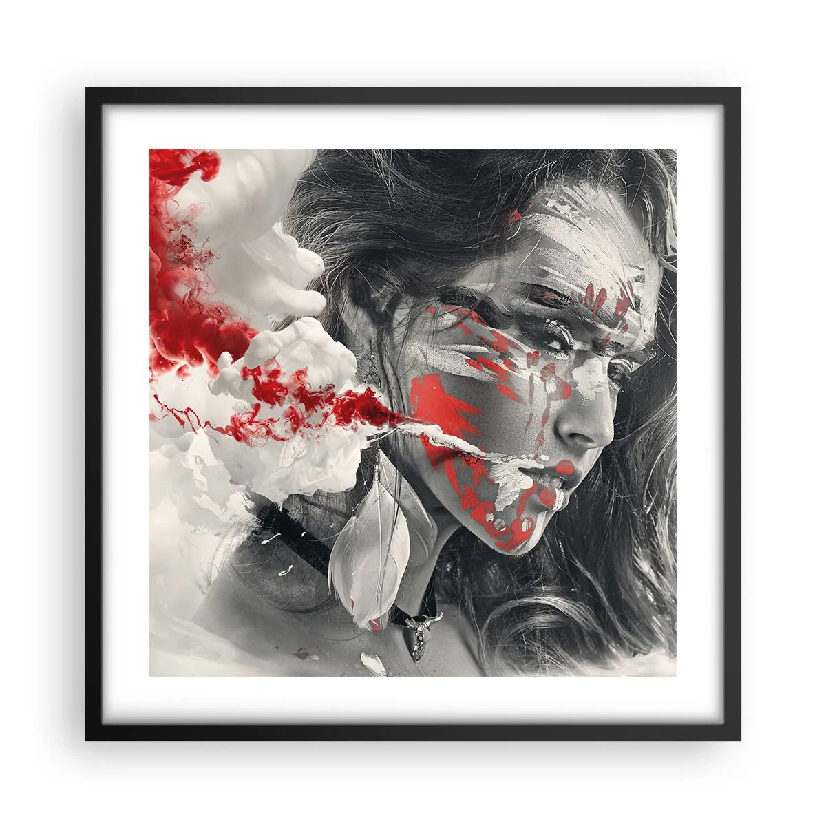 Pôster com moldura preta - Nos fumos do absurdo - 50x50 cm