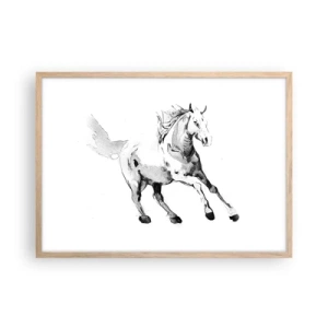 Pôster com moldura de carvalho claro - Alma Indomável - 70x50 cm