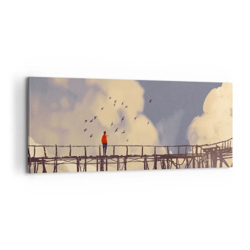 Quadro em tela - Saudade azul - 100x40 cm