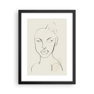 Pôster com moldura preta - Esboço da sensualidade - 30x40 cm