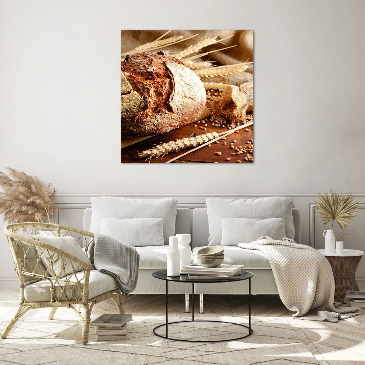 Quadro em vidro - Apetitoso, perfumado, crocante - 30x30 cm