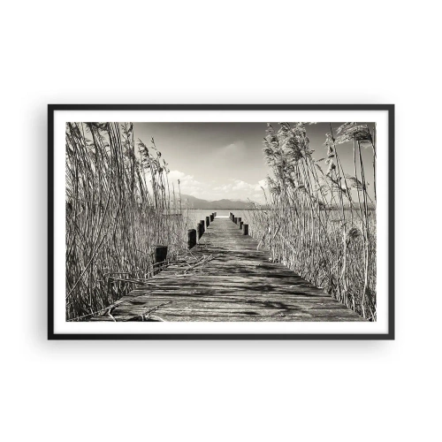 Pôster com moldura preta - No silêncio da relva - 91x61 cm