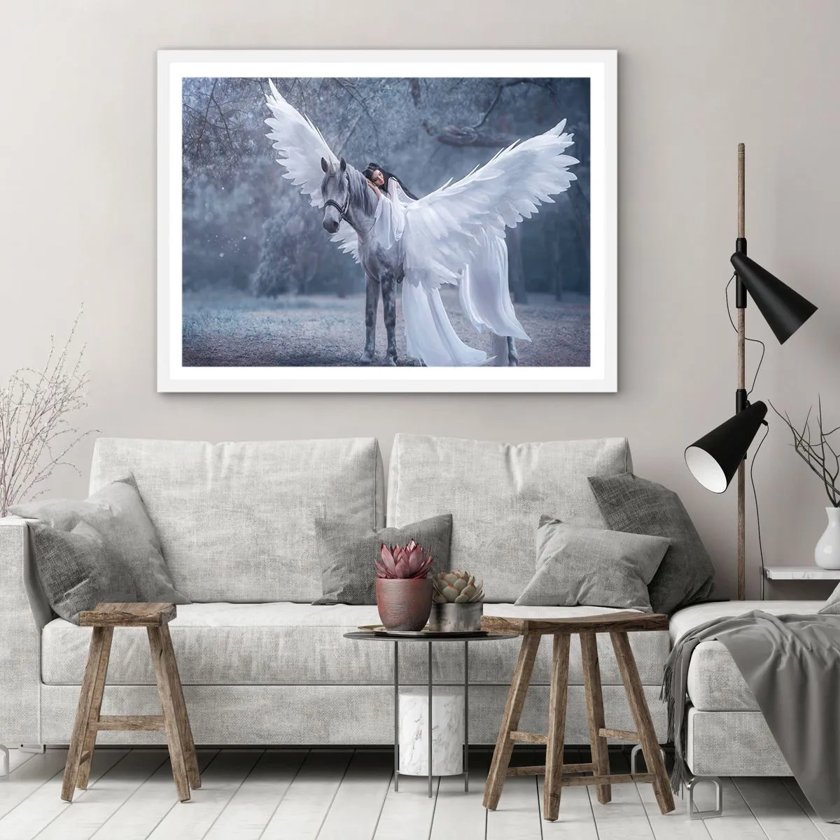 Pôster em moldura branca - Momento inspirado - 70x50 cm