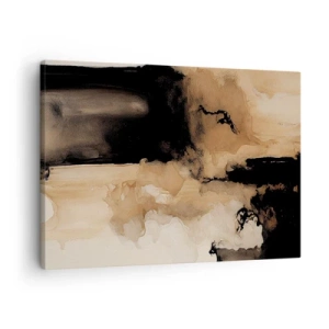 Quadro em tela - Composição abstrata em tons de marrom e preto - 70x50cm - Abstração intrigante - Decoração de parede moderna para a sala de estar e quarto ARTTOR