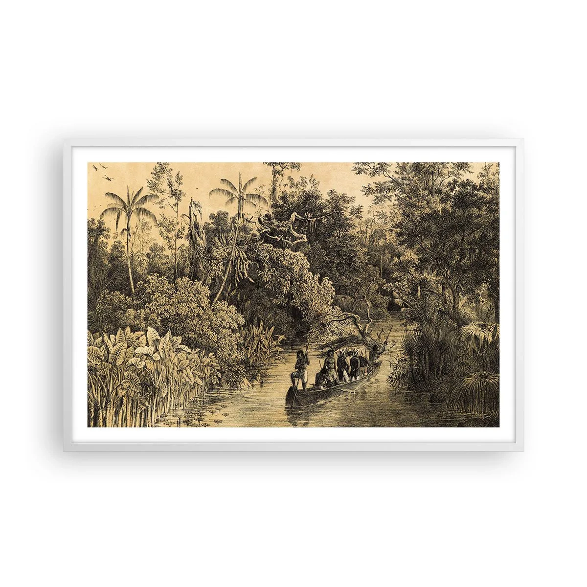 Pôster em moldura branca - Viagem à fonte - 91x61 cm