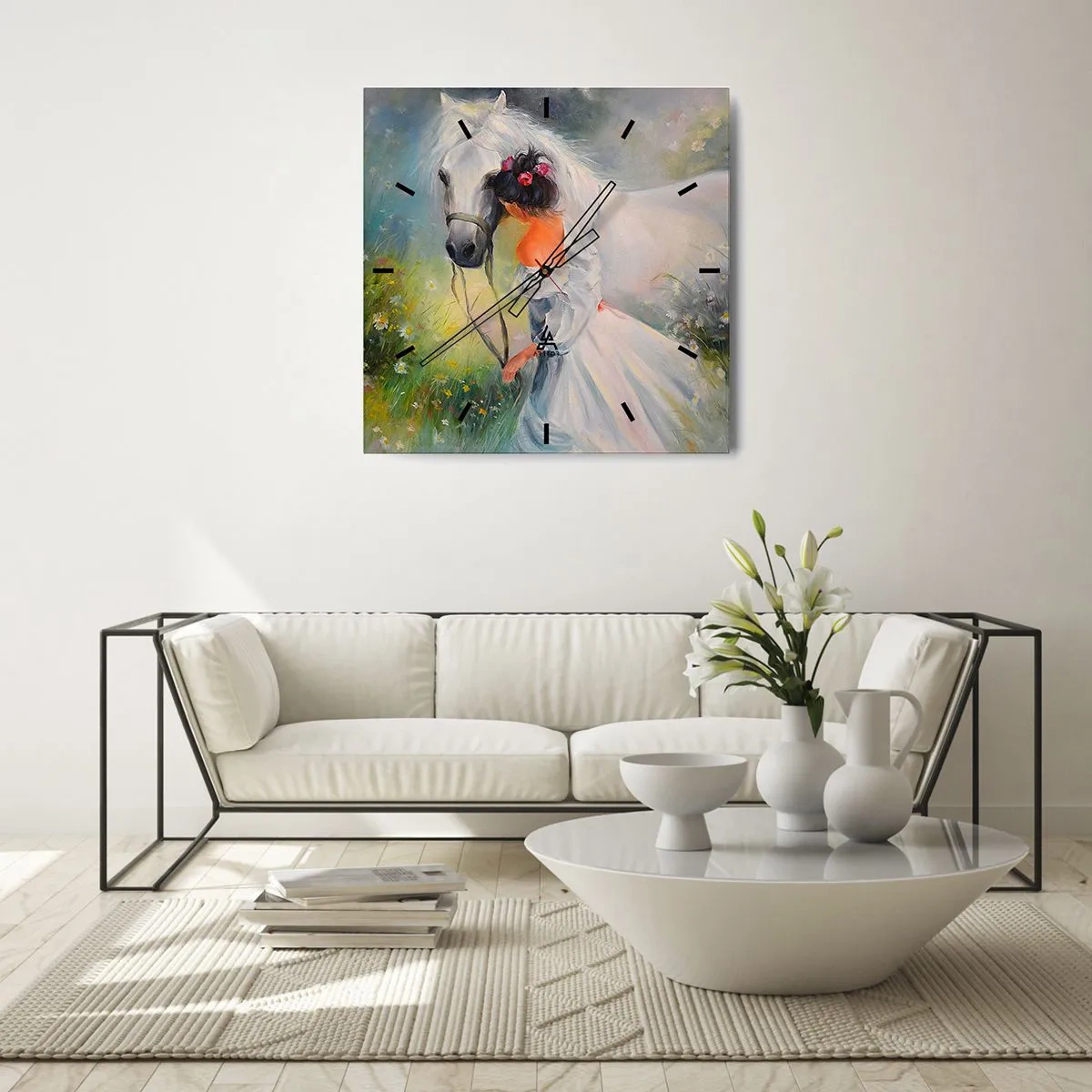 Relógio de parede - Relógio em vidro - Como um belo sonho - 40x40 cm