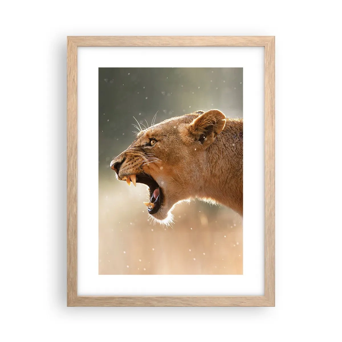 Pôster com moldura de carvalho claro - Tente não ouvir - 30x40 cm